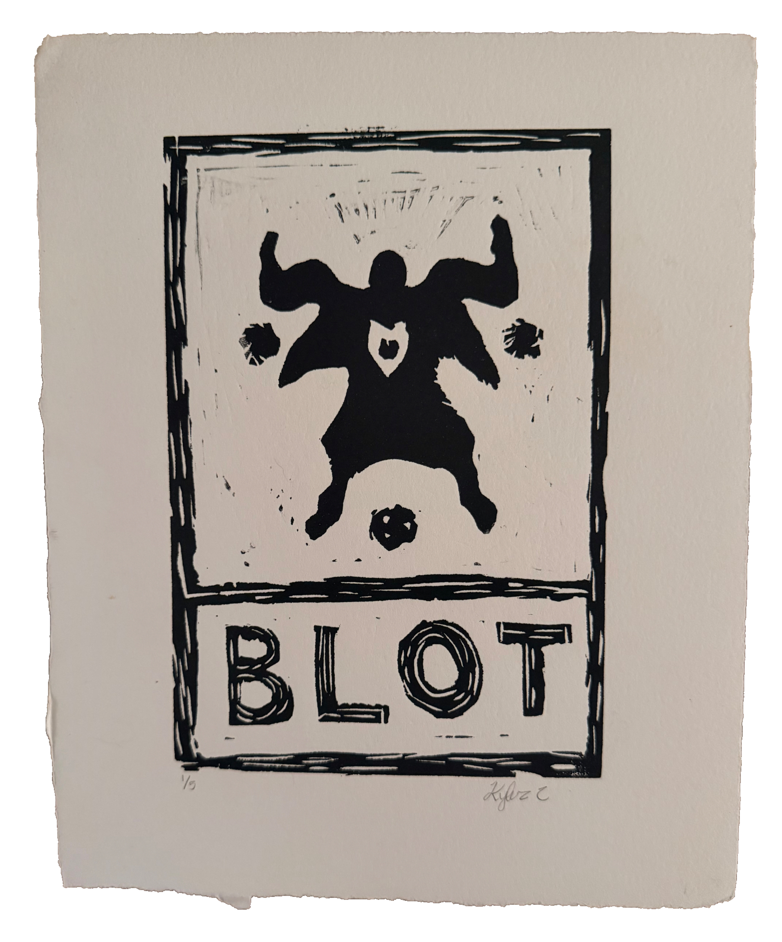 IMPRESSION 001 — Original Black Linocut · 1/5